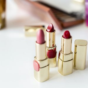 Closeup of lipsticks